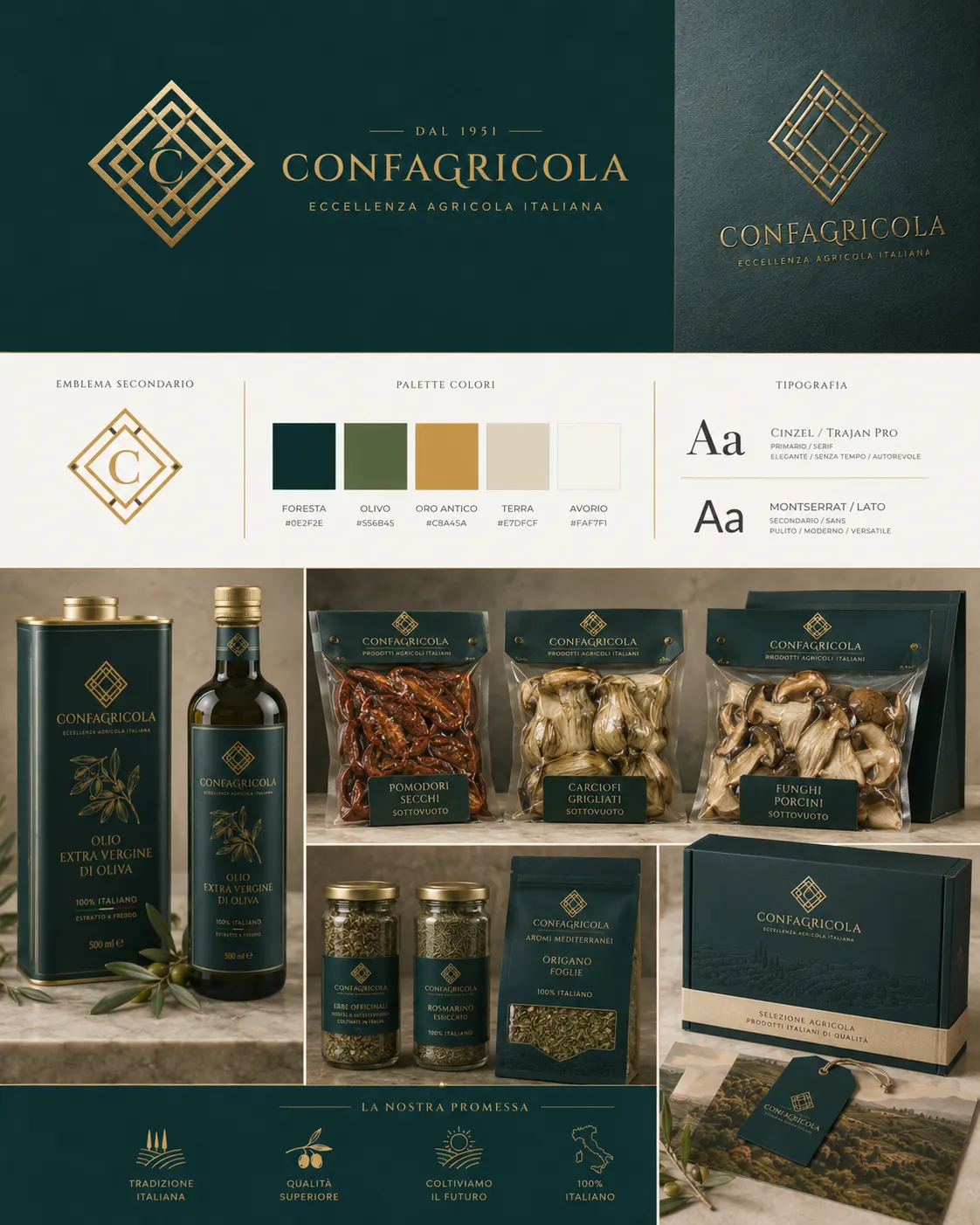 Brand board Confagricola per prodotti agricoli e alimentari